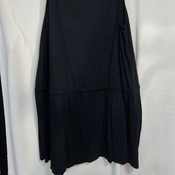 Allen Allen Womens Dress 3X Black Cotton Sleeveless Drawstring Waist Knee Length - Picture 5 of 6